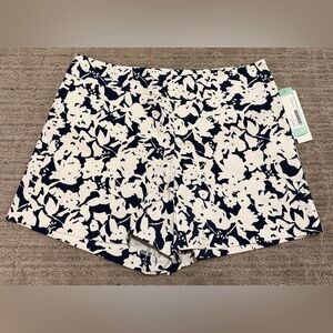 Margaret M Navy and White Floral Shorts